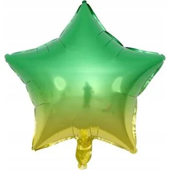 Balónek FÓLIOVÝ BALÓNEK HVĚZDA DUHOVÁ ZELENÁ 45 CM NAROZENINY