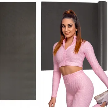 podložka na cvičení Podložka na cvičení protiskluzová OMM YOGA Černá 4,5 mm Jóga Fitness