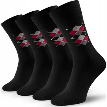 Pánské ponožky Sestimi Ponožky Ponožky oblekové s kosočtverci 056 černá velikost 45-47