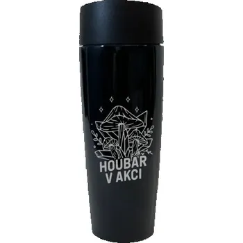 Žertovný předmět Houbař v akci - termo hrnek s potiskem- Tričkový.cz