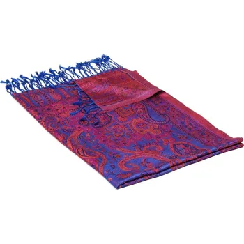 Šála Hedvábná šála Super velká Nortso modrá s magentou