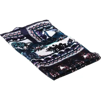 Šála Hedvábná šála s potiskem tmavě modro-bílá s tmavě zelenou