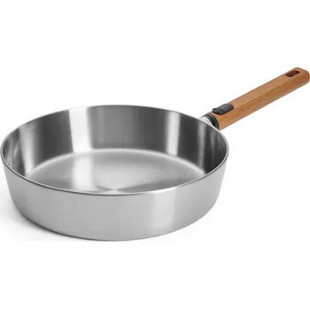 Pánev Woll Nerezová soté pánev Logic Steel s dřevěnou odnímatelnou rukojetí, Ø 28 cm 1728WLCS