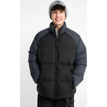 Chlapecká bunda Reporter Young | Chlapecká černo-šedá prošívaná zimní bunda se zateplením, bez kapuce - Barva ČERNÁ, Velikost 182 253-0882B-05-100-1