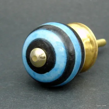 Nábytkové kování Nábytková úchytka modročerná 3 cm - knopka