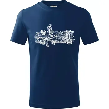 Formule v depu - Tričko dětské bavlněné - 98 cm / 2 roky ( Půlnoční modrá )