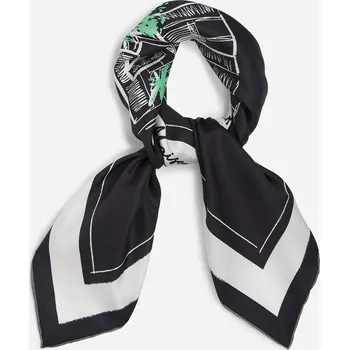 Šátek ŠÁTEK KARL LAGERFELD K/SKETCH SILK SCARF BLACK