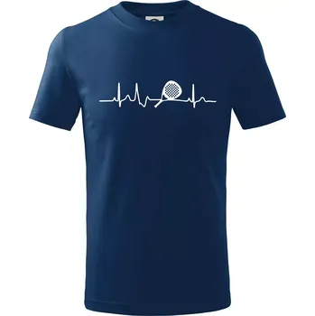 Chlapecké tričko Ekg padel raketa - Tričko dětské bavlněné - 98 cm / 2 roky ( Půlnoční modrá )
