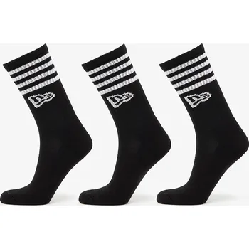 Pánské ponožky Ponožky New Era Stripe Crew 3-Pack Black 35-38