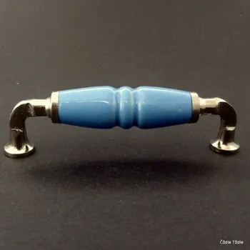 Nábytkové madlo keramické středně modré- 10 cm