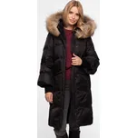 Černá dámská péřová bunda s přírodní kožešinou BLH 252519 FXR - black Velikost: S