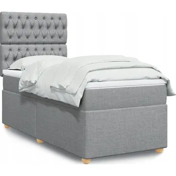 Postel Čalouněná jednolůžková postel VidaXL 90x200 cm, odstíny šedé