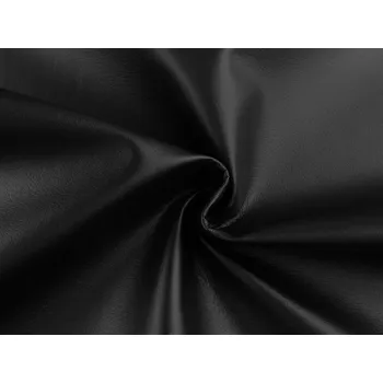 Koženka extra soft dekorační / oděvní podlepená fleecem METRÁŽ - 6 (395 g/m²) černá