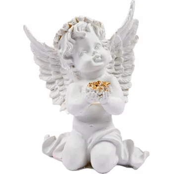 ANDĚL DÍTĚ FIGURKA BÍLÝ ANDÍLEK STRÁŽCE SOCHA VELKÁ DEKORACE 16CM