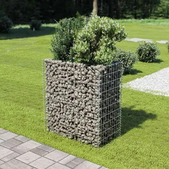 Vyvýšený záhon Gabionový vyvýšený záhon pozinkovaná ocel 90 x 50 x 100 cm Stříbrná143568