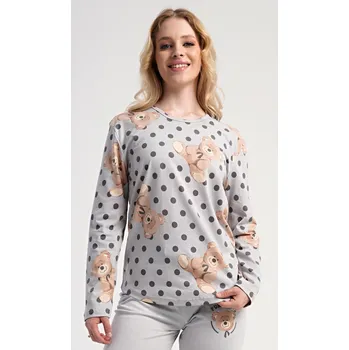 Dámské pyžamo Dámské pyžamo dlouhé Paula šedá XL