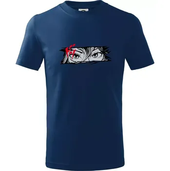 Chlapecké tričko Anime oči - Tričko dětské bavlněné - 98 cm / 2 roky ( Půlnoční modrá )