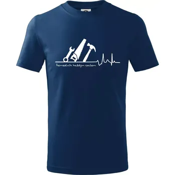 Chlapecké tričko Ekg řemeslník každým coulem - Tričko dětské bavlněné - 98 cm / 2 roky ( Půlnoční modrá )