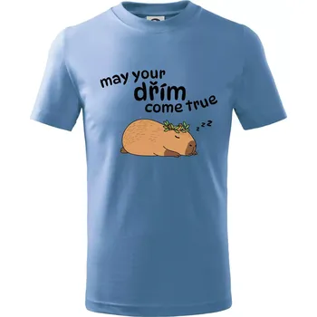 May your dřím come true - Tričko dětské bavlněné - 98 cm / 2 roky ( Pyžamově světlá modrá )