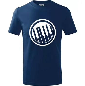 Piano kruh - Tričko dětské bavlněné - 98 cm / 2 roky ( Půlnoční modrá )