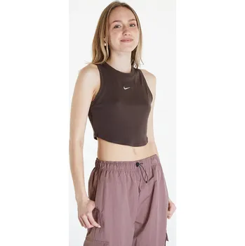 Tílko Nike Sportswear Essentials Women's Ribbed Cropped Tank Baroque Brown/ Sail M