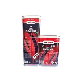 Lak na dřevo RADEX 2K UHS Hi-Tec CLEARCOAT bezbarvý lak SADA 7,5 l