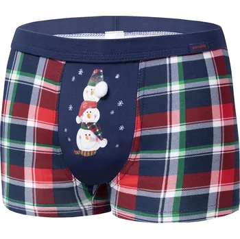 Pánské spodní prádlo Pánské vánoční boxerky Snowman - 2XL / tmavě modrá