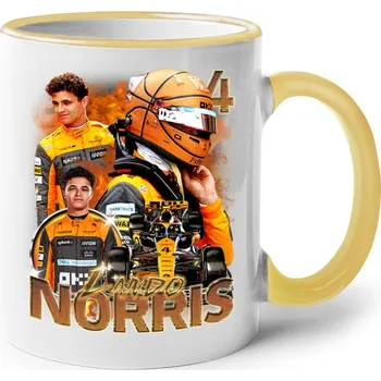 Keramický hrnek F1 - Lando Norris, Barva Žlutá, Velikost 330 ml, Canvas Keramický hrnek s barevným uchem Bezvatriko.cz 2851