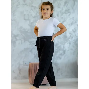 Dívčí VSB23 VELUR tepláky v černé barvě, VELIKOST DĚTI 122-128