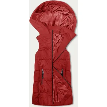 Dámská vesta Červená péřová dámská vesta s odnímatelnou kapucí - SWEST, odstíny červené XL (42) i392_23198-53
