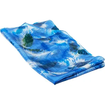 Šála Hedvábná šála s potiskem světle modrá