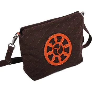 Tibetská kabelka crossbody Tharpa Khorlo tmavě hnědá