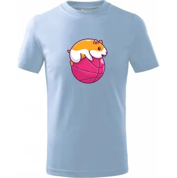 Chlapecké tričko Křeček basketbalista - Tričko dětské bavlněné - 98 cm / 2 roky ( Pyžamově světlá modrá )