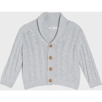 Chlapecká mikina Sinsay - Bavlněný svetr se zapínáním na knoflíky - šedá - 0860T-09M - 0860T-09M-86