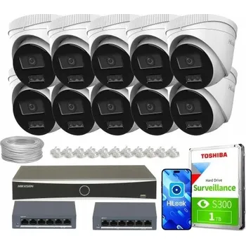 Bezpečnostní kamera Sada IP monitoringu 10x IPCAM-T6-30DL 6 Mpx PoE HiLook od Hikvision