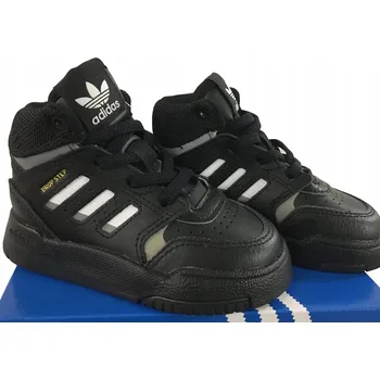 Dívčí tenisky Adidas sportovní boty z přírodní kůže černé, velikost 19