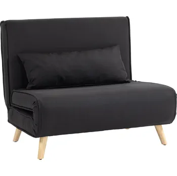Pohovka Lehátko HOMCOM s funkcí lůžka, pro 1 osobu, moderní design, do 350 kg, 94x78x80cm, černá barva