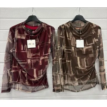 Dámská halenka Elegantní halenka šifónová stojáček 13020B barva: modrá