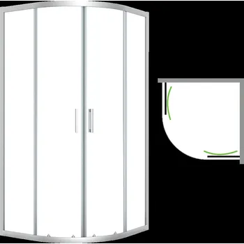Laveo Čtvrtkruhový sprchový kout Desna 90x90 cm - JKD_096Z, chrom