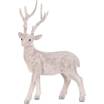 Jelen - polyresinová figurka, stojící, vel. XL, bílý