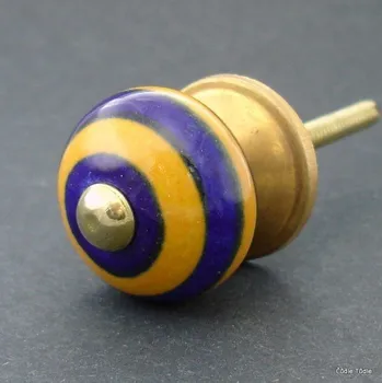 Nábytkové kování Nábytková úchytka oranžovomodrá 3 cm - knopka