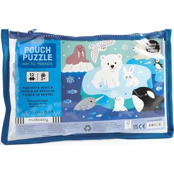Puzzle Mudpuppy Puzzle v taštičce Lední přátelé 12 dílků