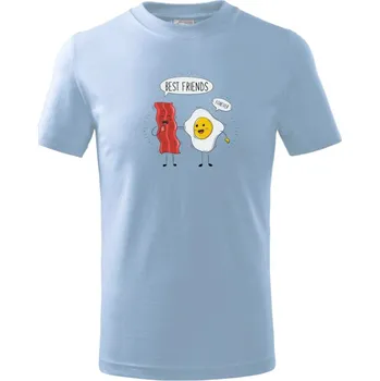 Chlapecké tričko BFF slanina a vajíčko - Tričko dětské bavlněné - 98 cm / 2 roky ( Pyžamově světlá modrá )