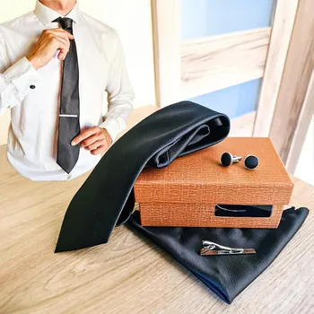 Kravata Sada doplňků k obleku - černá