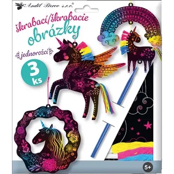 omalovánky Sada škrabacích obrázků s doplňky - Jednorožci - 6680