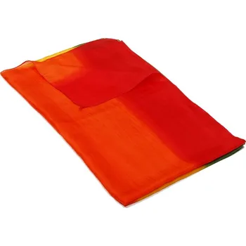 Šála Hedvábná malovaná šála žluto-oranžovo-červeno-zelená