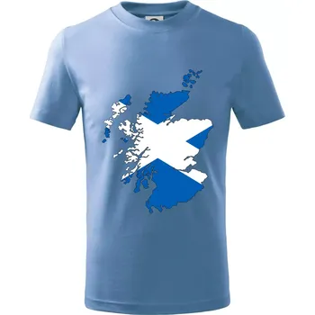 Skotsko mapa - Tričko dětské bavlněné - 98 cm / 2 roky ( Pyžamově světlá modrá )