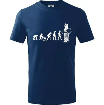 Evoluce kominík - Tričko dětské bavlněné - 98 cm / 2 roky ( Půlnoční modrá )