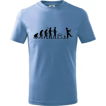 Chlapecké tričko Evoluce Zombie (Hana-creative) - Tričko dětské bavlněné - 98 cm / 2 roky ( Pyžamově světlá modrá )