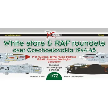 Plastikový model 1/72 White stars & RAF roundels o. Czechoslovakia
